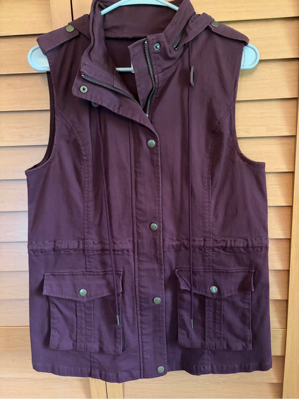 Market & Spruce Sleeveless Utility Vest in Plum